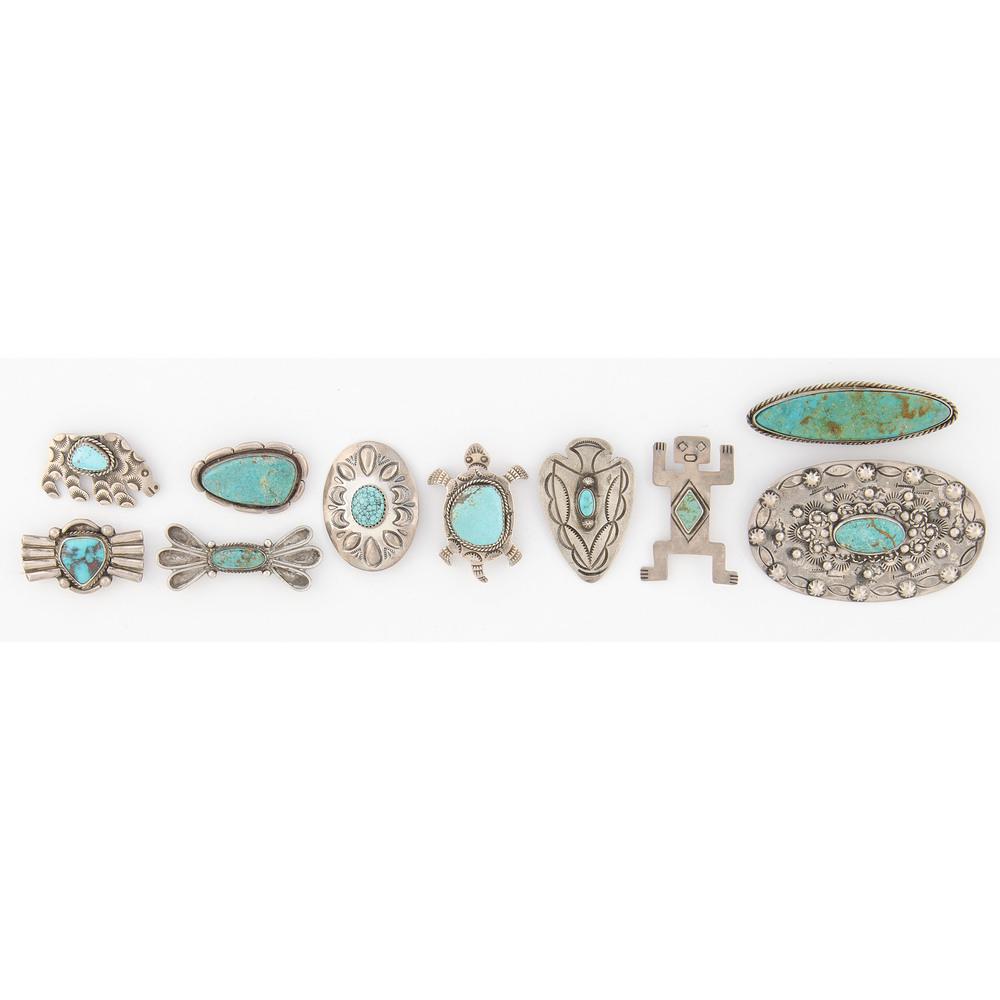 Navajo Silver and Turquoise Brooches / Pins (1 of 2)