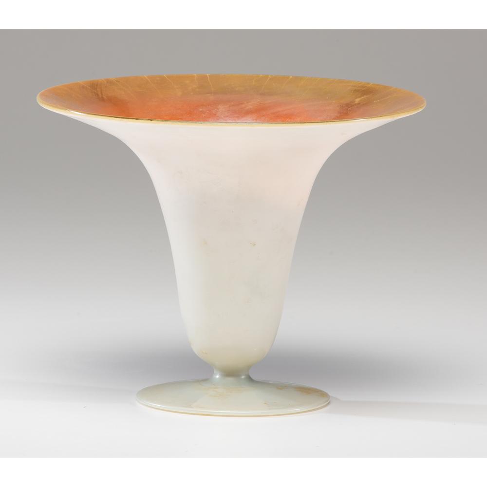 A Steuben Carder Gold Aurene Compote: A Steuben Carder Gold Aurene Compote American, 20th Century unmarked. Height 6 x diameter 7 3/4 inches.