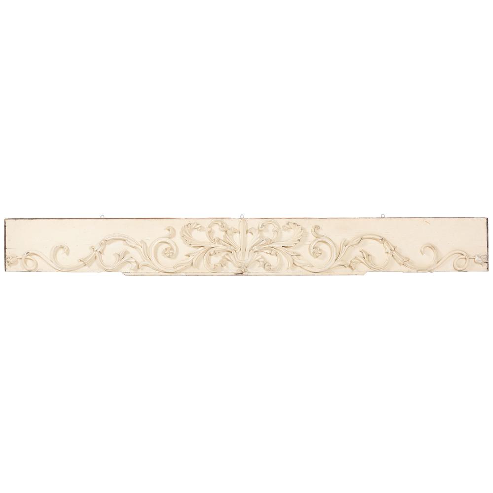 A Pennsylvania Architectural Frieze Carving: A Pennsylvania Architectural Frieze Carving American, Circa 1835 painted and carved wood. Height 13 x length 108 3/4 x depth 1 1/2 inches. Purportedly taken from a French Colonial home in Pennsylvania