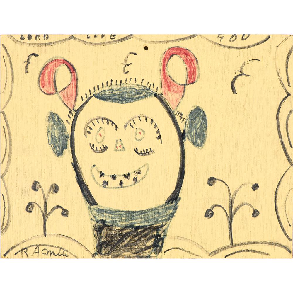 Reuben Aaron Miller (American, 1912-2006): Reuben Aaron Miller (American, 1912-2006) Lot of four paintings, including: Blue Clown on Yellow paint on wood panel signed l.l. unframed 11 1/4 x 15 inches. Man on a Horse paint on wood pan