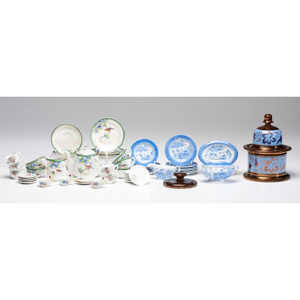 A Group of Miniature Porcelain and Lusterware: A Group of Miniature Porcelain and Lusterware 19th/20th Century forty-six pieces total, including Copeland and Noritake. Height of largest 7 3/4 inches.