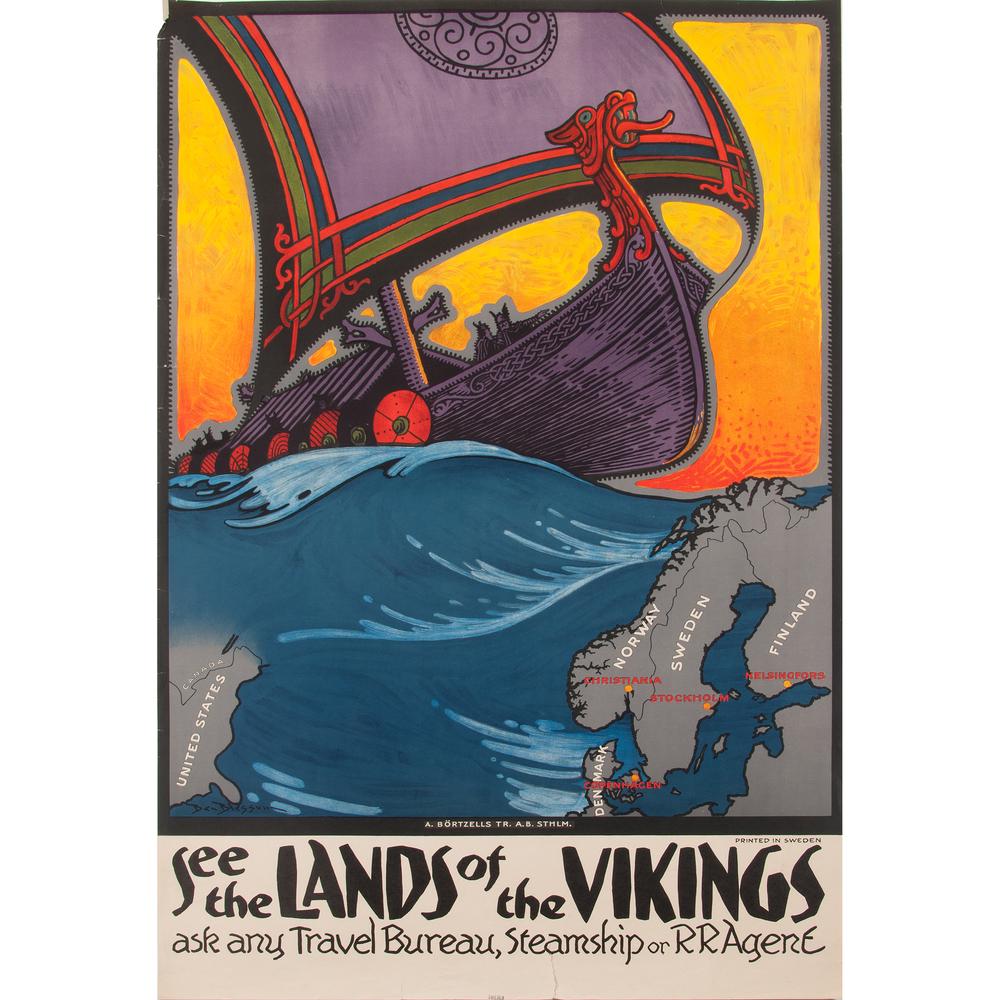 Benjamin Blessum (American, 1877-1954) See the Lands of: ca. 1937 artist's name printed in image; printed A. Börtzsells Tr. A.B., Stockholm 40 x 25 in.