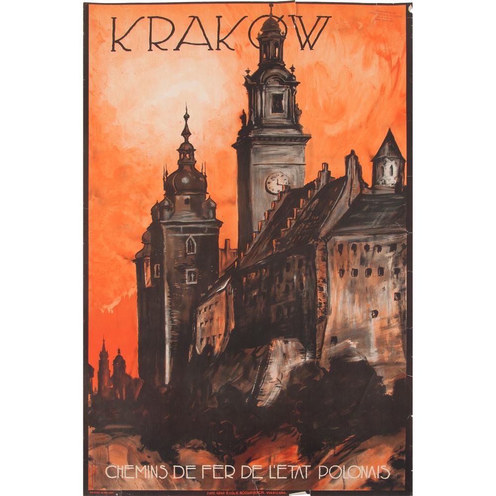 Stefan Norblin (Polish, 1892-1952) Kraków: Chemins de Fer de l'Etat Polonais ca. 1935 Printed Zak?. Graf. E.i Dr. K. Kozia?skich, Warszawa 39.25 x 24.5 in.