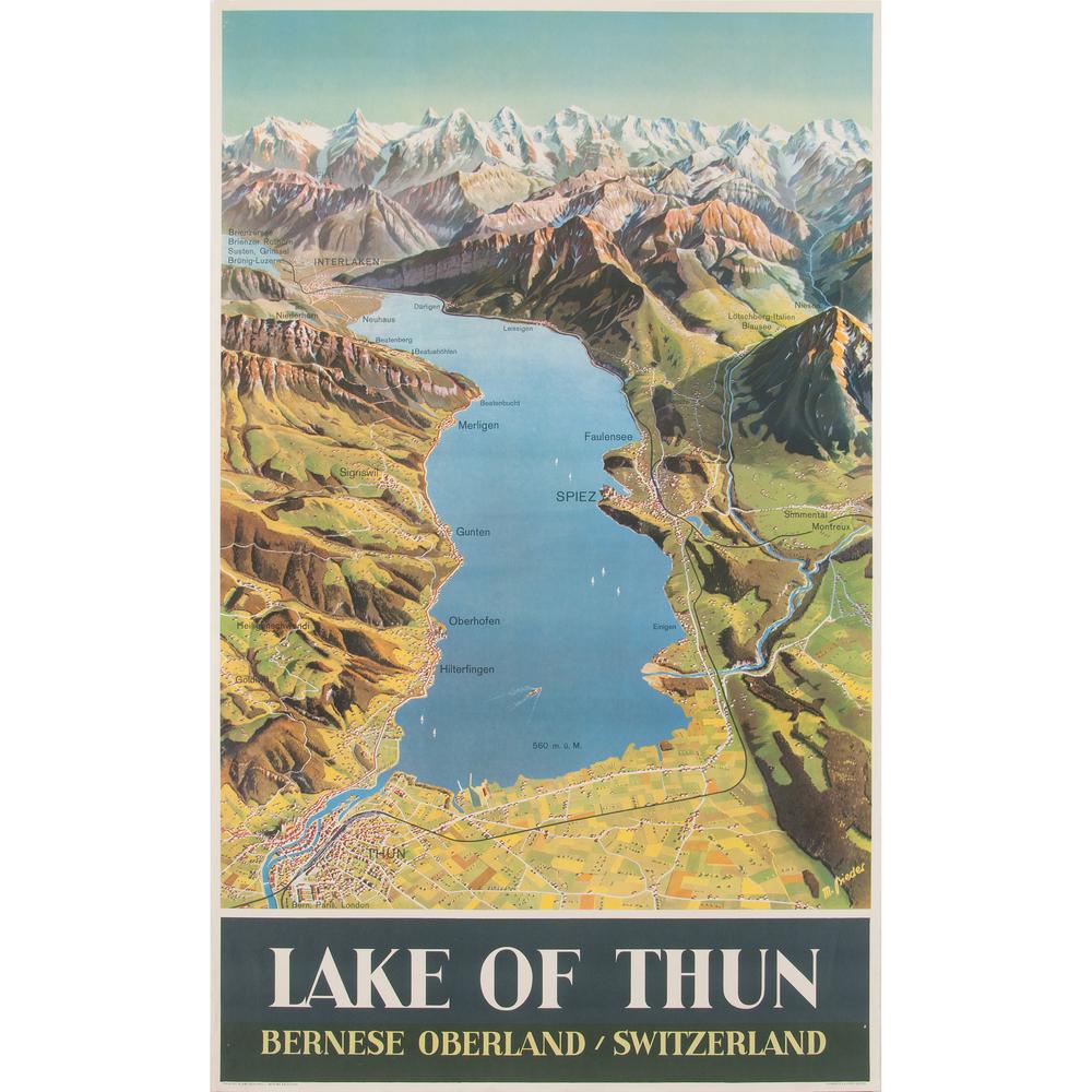 Max Bieder (Swiss, 1906-1994) Lake of Thun, Plus (1 of 4)