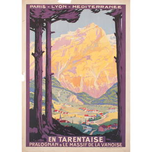 Roger Soubie (French, 1898-1984) En Tarentaise: Paris-Lyons-Méditerranée ca. 1920s-1930s artist's name printed in image; printed J. Langlois, Paris 42.75 x 30.75 in.