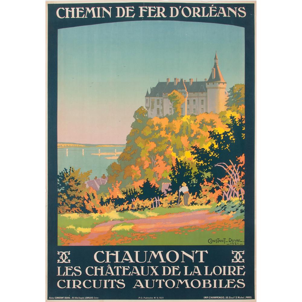 Leon Constant-Duval (French, 1877-1956) Chaumont: Chemin de Fer d'Orléans 1921 artist's name printed in image; printed Champenois, Paris 41.25 x 29 in.