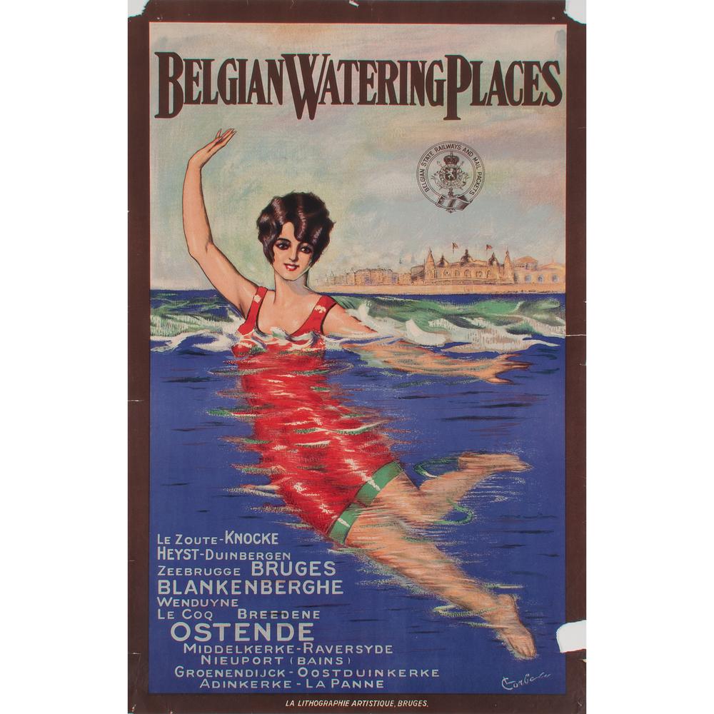 L. Corbelis (20th Century) Belgian Watering Places (1 of 2)