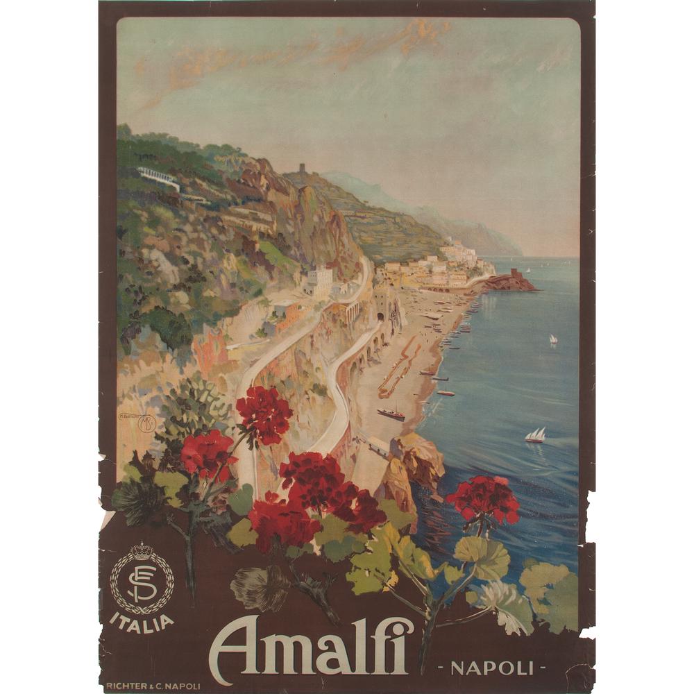 Mario Borgoni (Italian, 1869-1936) Amalfi Napoli (1 of 2)