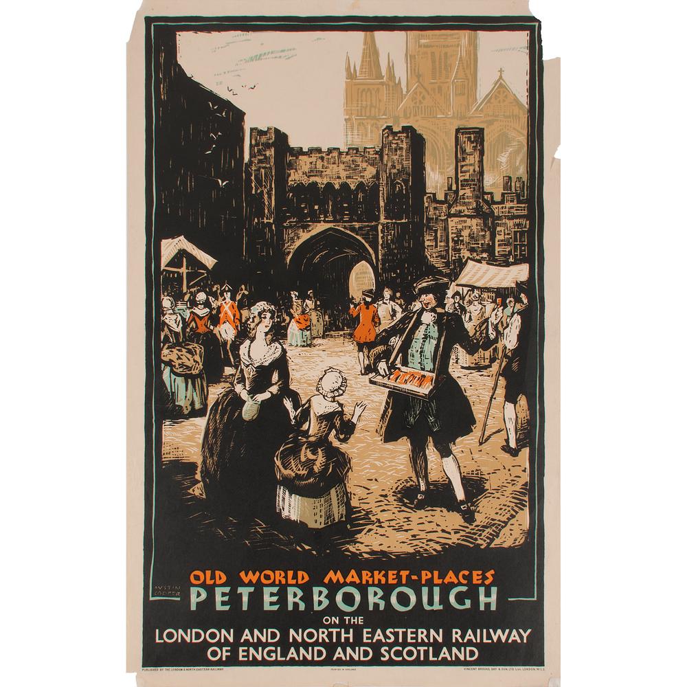 Austin Cooper (Canadian-British, 1890-1964): Old World Market-Places - Peterborough - On the London and North Eastern Railway of England and Scotland ; and Old World Market-Places - Norwich - On the London and North Eastern Railway of England
