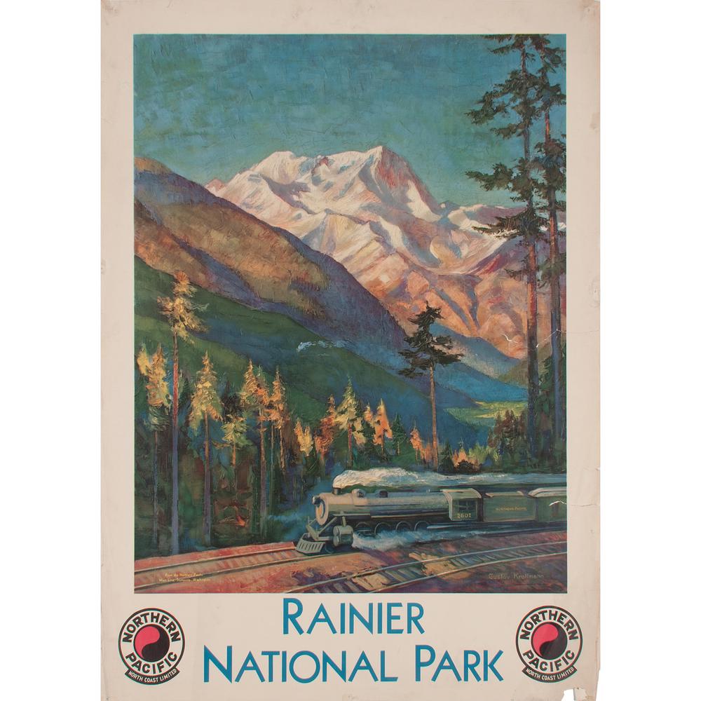 Gustav W. Krollman (Austrian/American, 1888-1962): Northern Pacific / North Coast Limited artist's name printed in image; printed Brown & Bigelow, St. Paul, Minnesota 40 x 30 in.