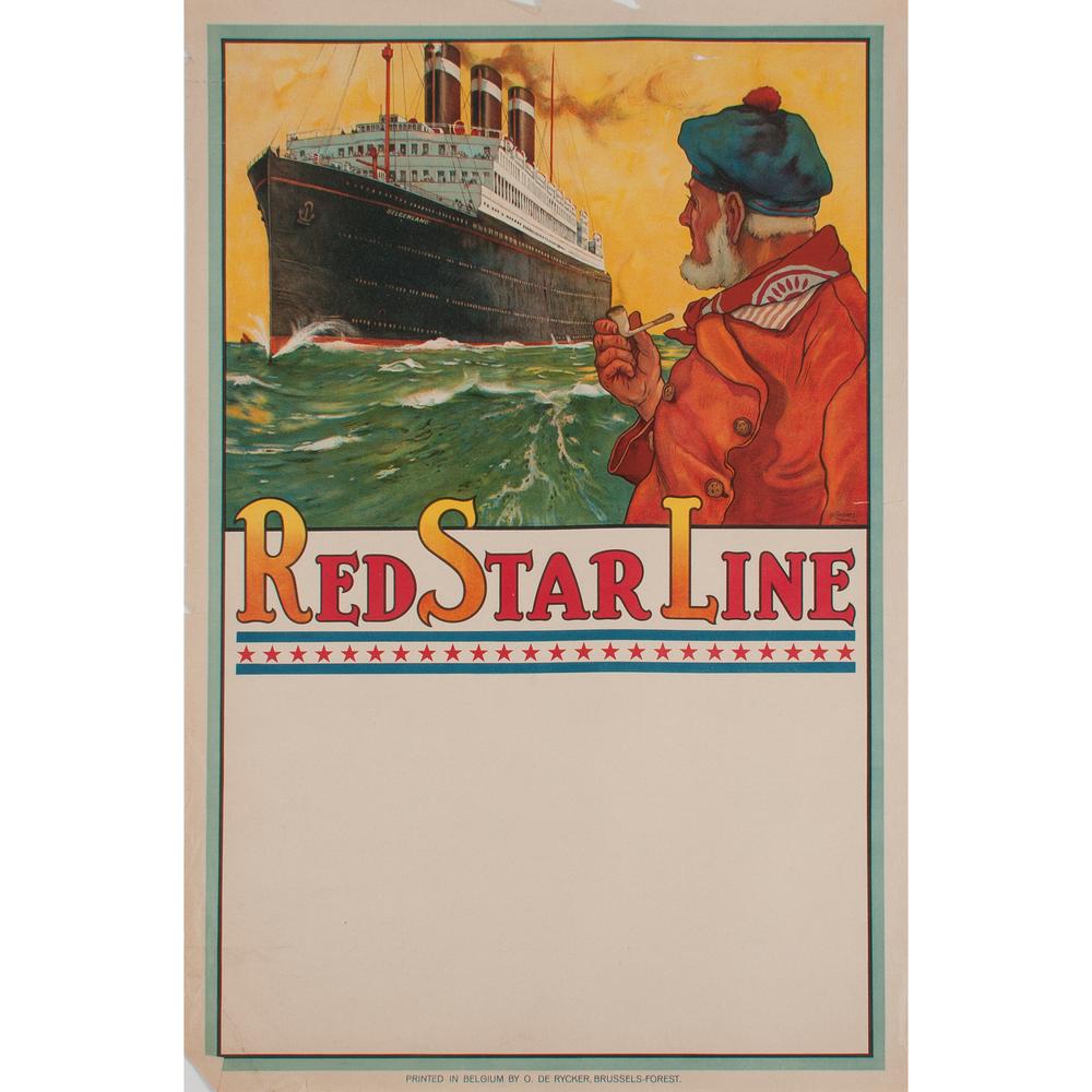 Henri Cassiers (Belgian, 1858-1944) Red Star Line (1 of 2)
