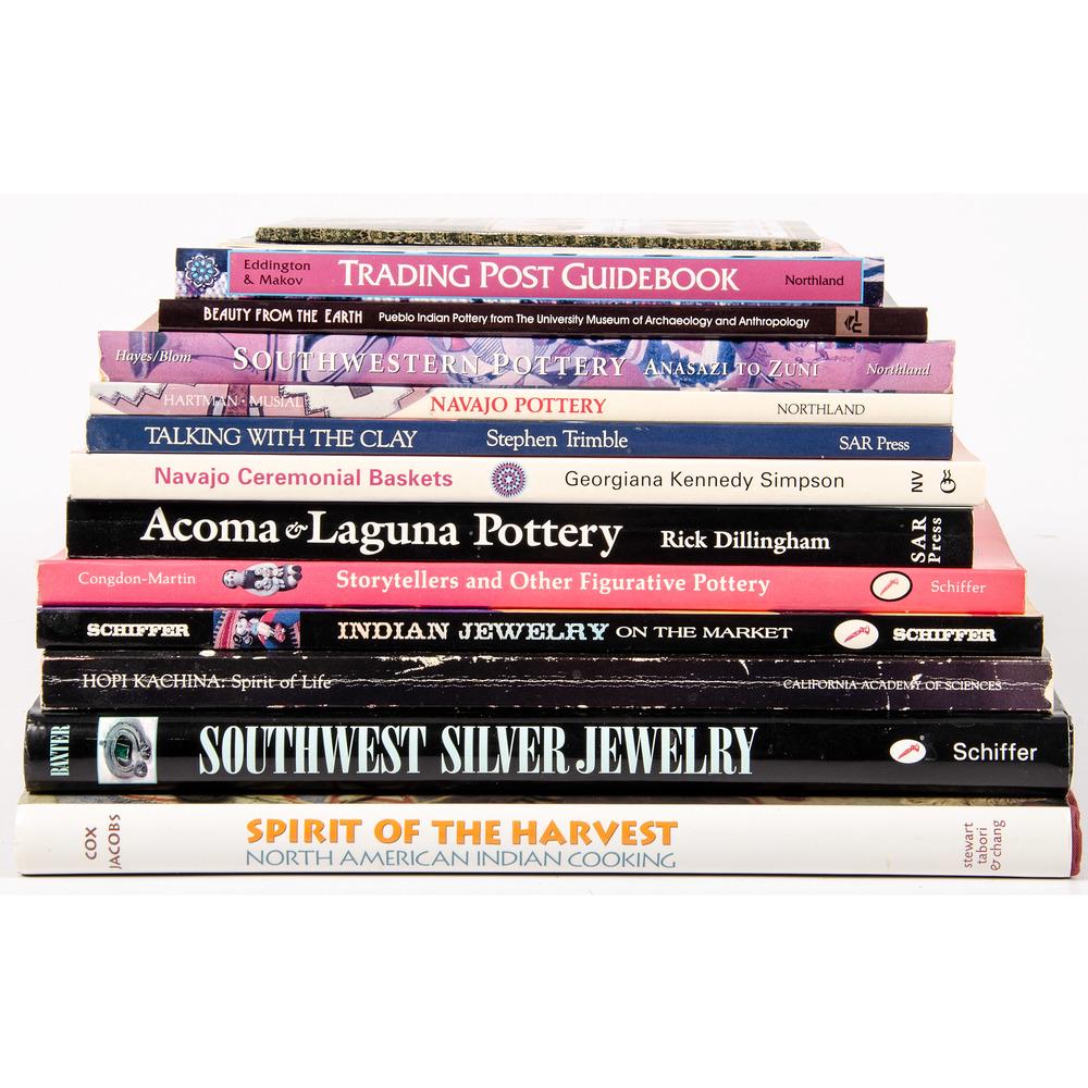 [Southwest] Assortment of Books on the Arts of the: [Southwest] Assortment of Books on the Arts of the American Southwest, PLUS lot of thirteen, includes: Baxter, Paula A. Southwest Silver Jewelry. Atglen, PA: Schiffer Publishing, 2001. Brody, J. J. 