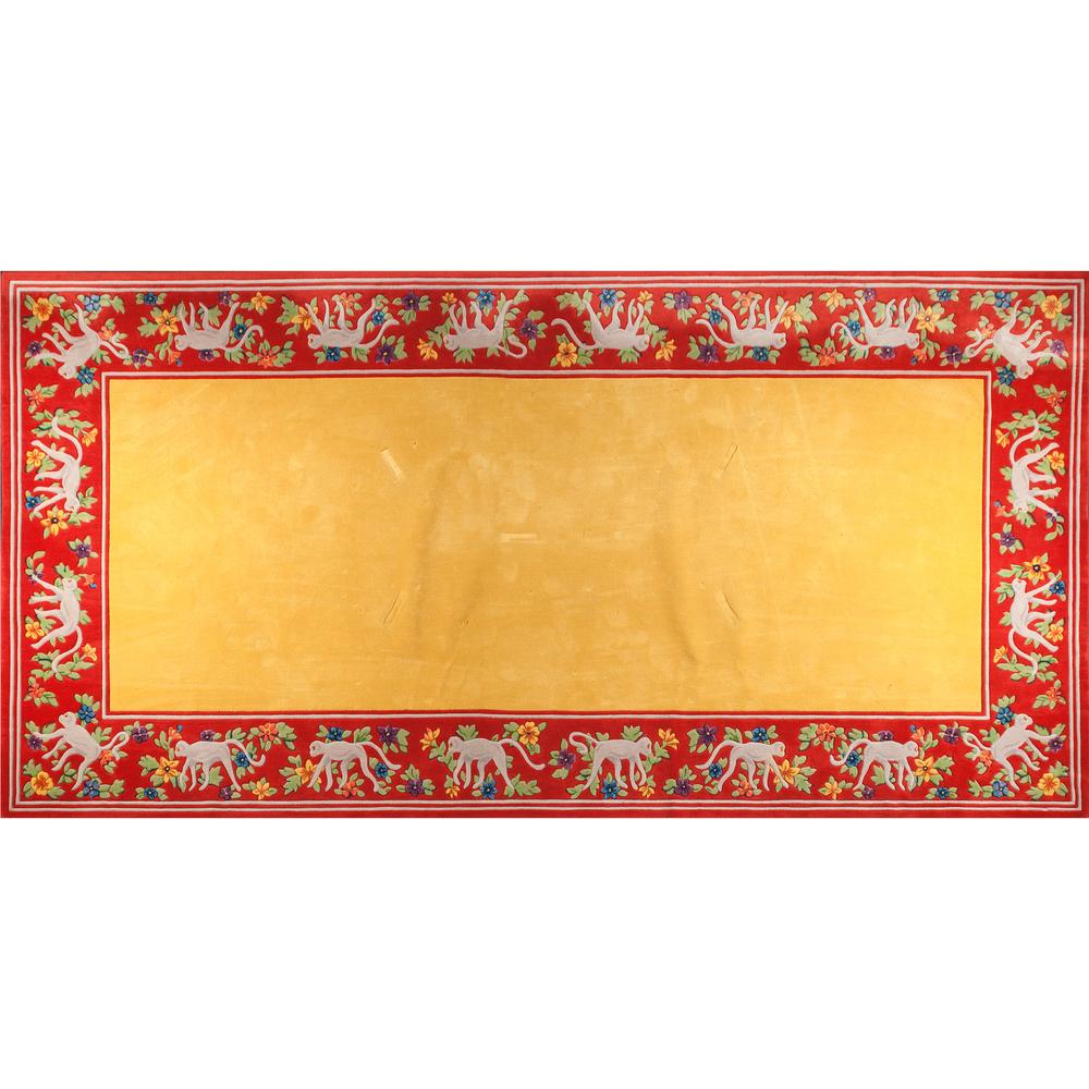 An Edward Fields Carpet with Monkey Chinoiserie Motif: An Edward Fields Carpet with Monkey Chinoiserie Motif American, 20th Century marked for maker on underside edges 15 ft. 8.5 in. x 7 ft. 11 in. (188.5 x 95 in.; 478.79 x 241.30 cm).