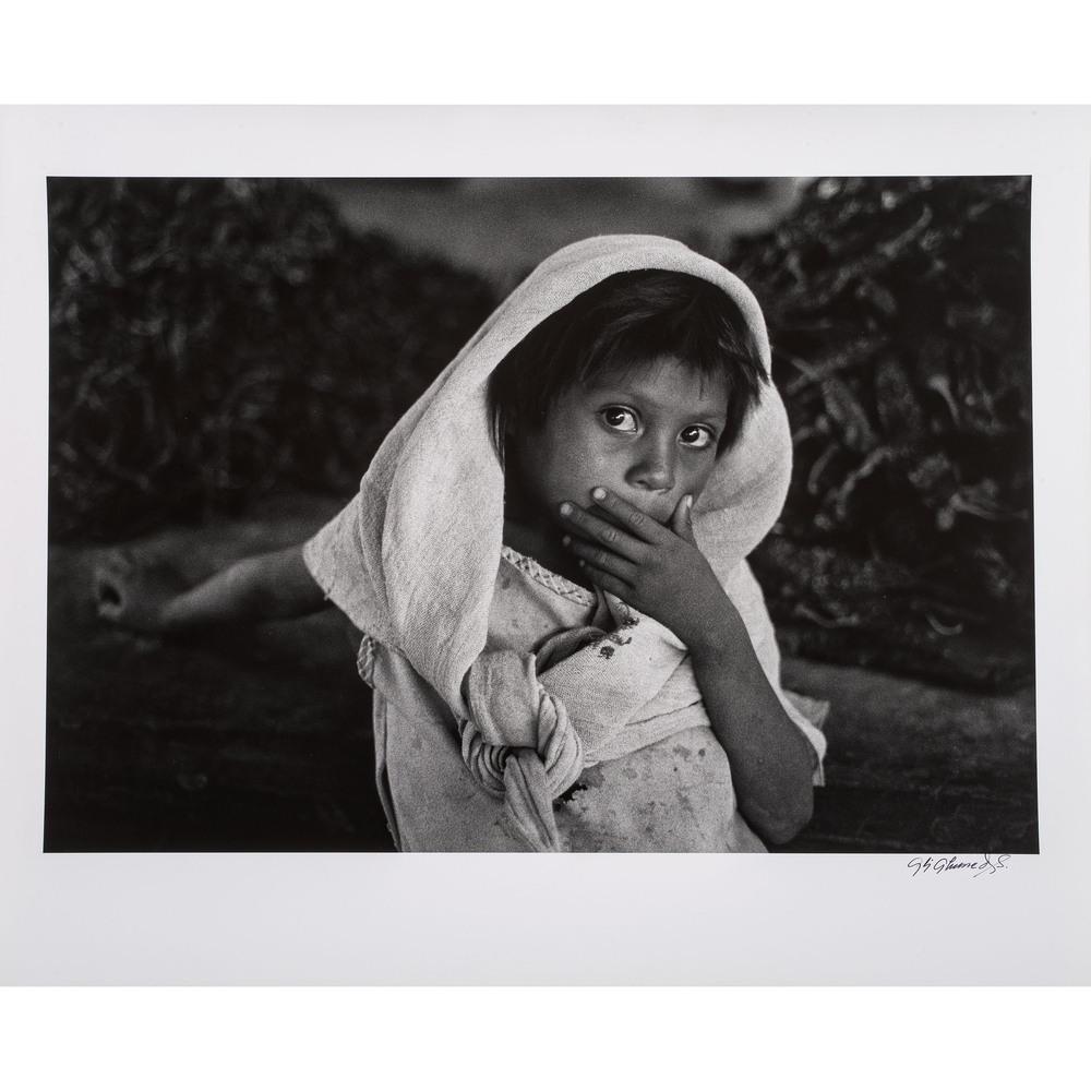 Alicia Ahumada Salaiz (Mexican, b. 1956): Alicia Ahumada Salaiz (Mexican, b. 1956) Niña de Ixmiquilpan gelatin silver print signed in pen l.r. in margin titled, dated 1989 and signed in pencil on verso unframed 16 x 20 inches.