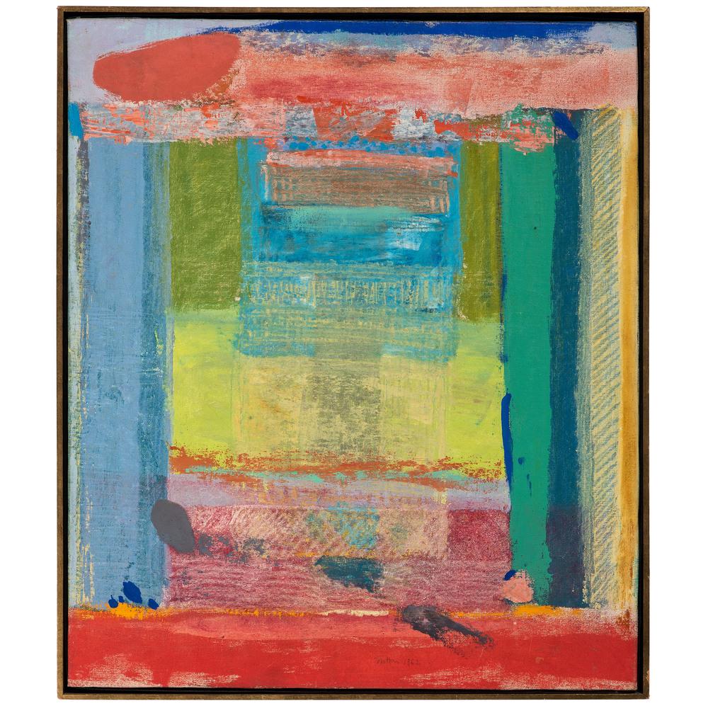 Robert Natkin (American, 1930-2010): Robert Natkin (American, 1930-2010) January, 1962 oil on canvas signed Natkin and dated lower center signed Bob Natkin, titled and dated on verso canvas: 27 x 23 inches.