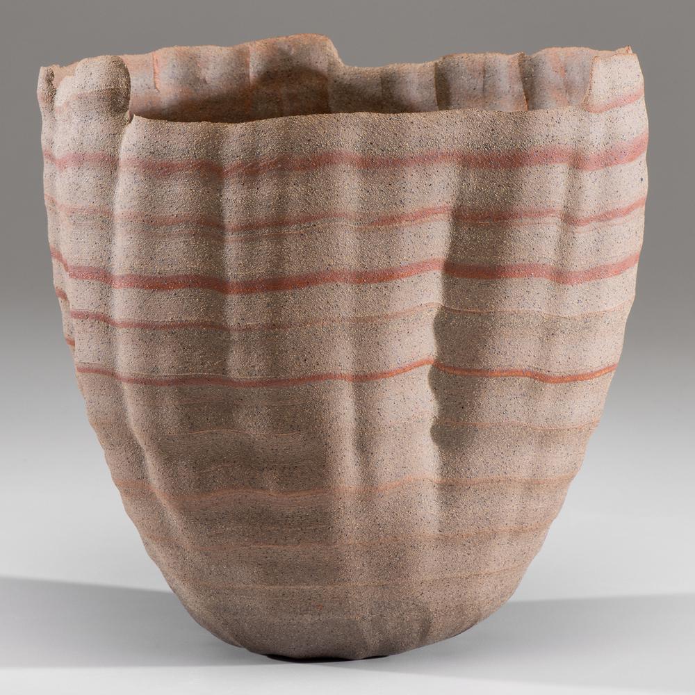 Daniel Fisher (English, b. 1973): Vessel stoneware unsigned Height 9 x diameter 8 inches.