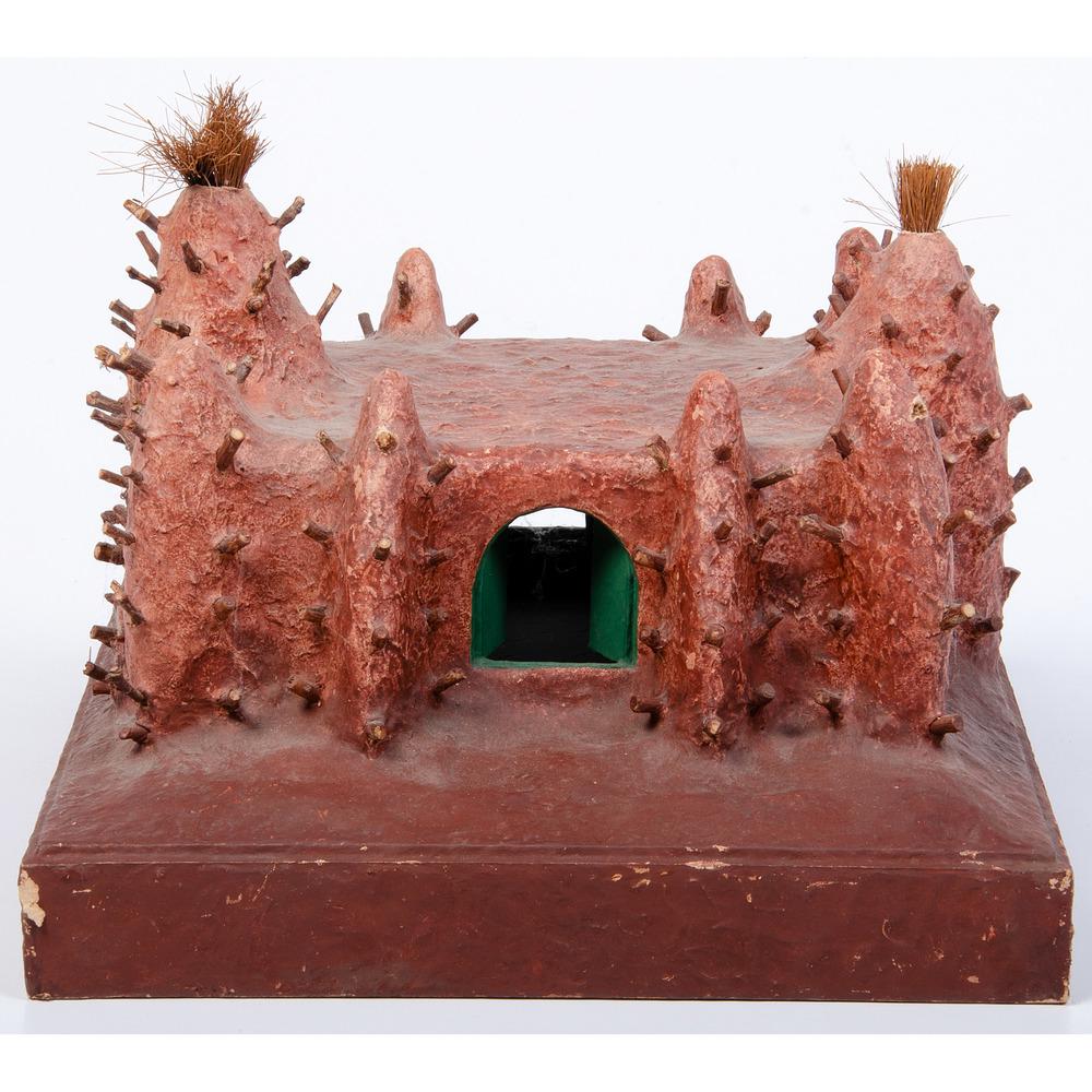 Aboudramane (Senegalese, b. 1961) Terra Cotta: Aboudramane (Senegalese, b. 1961) Terra Cotta Sculpture, From the Collection of Robert B. Riley, Urbana, IL. La Grande Mosquee terrra cotta mosque sculpture 16.75 x 14.5 x 11.5 in. 1991