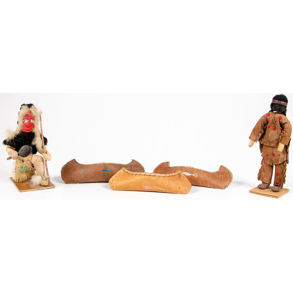 Isabel Skye (20th century, Haudenosaunee) Corn Husk: Isabel Skye (20th century, Haudenosaunee) Corn Husk Doll PLUS, From the Stanley B. Slocum Collection, Minnesota lot of 5, includes cornhusk False Face dancer, height 6.75 in. ; PLUS Haudenosaunee cor