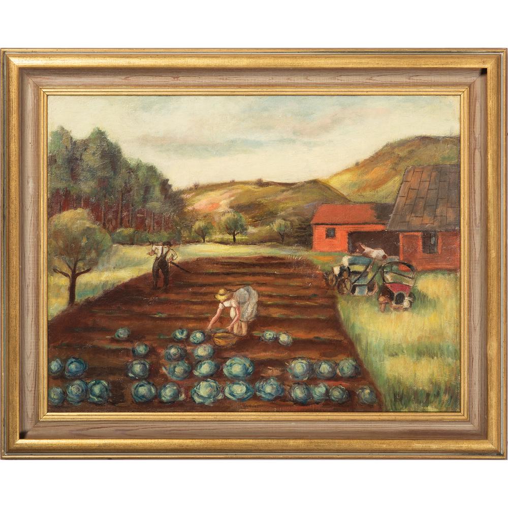 Ruth Cohen (American, 1905-1963): Ruth Cohen (American, 1905-1963) Cabbage Field 1927 oil on canvas signed Ruth Cohen and dated lower right sight: 22 3/4 x 29 1/2 inches.
