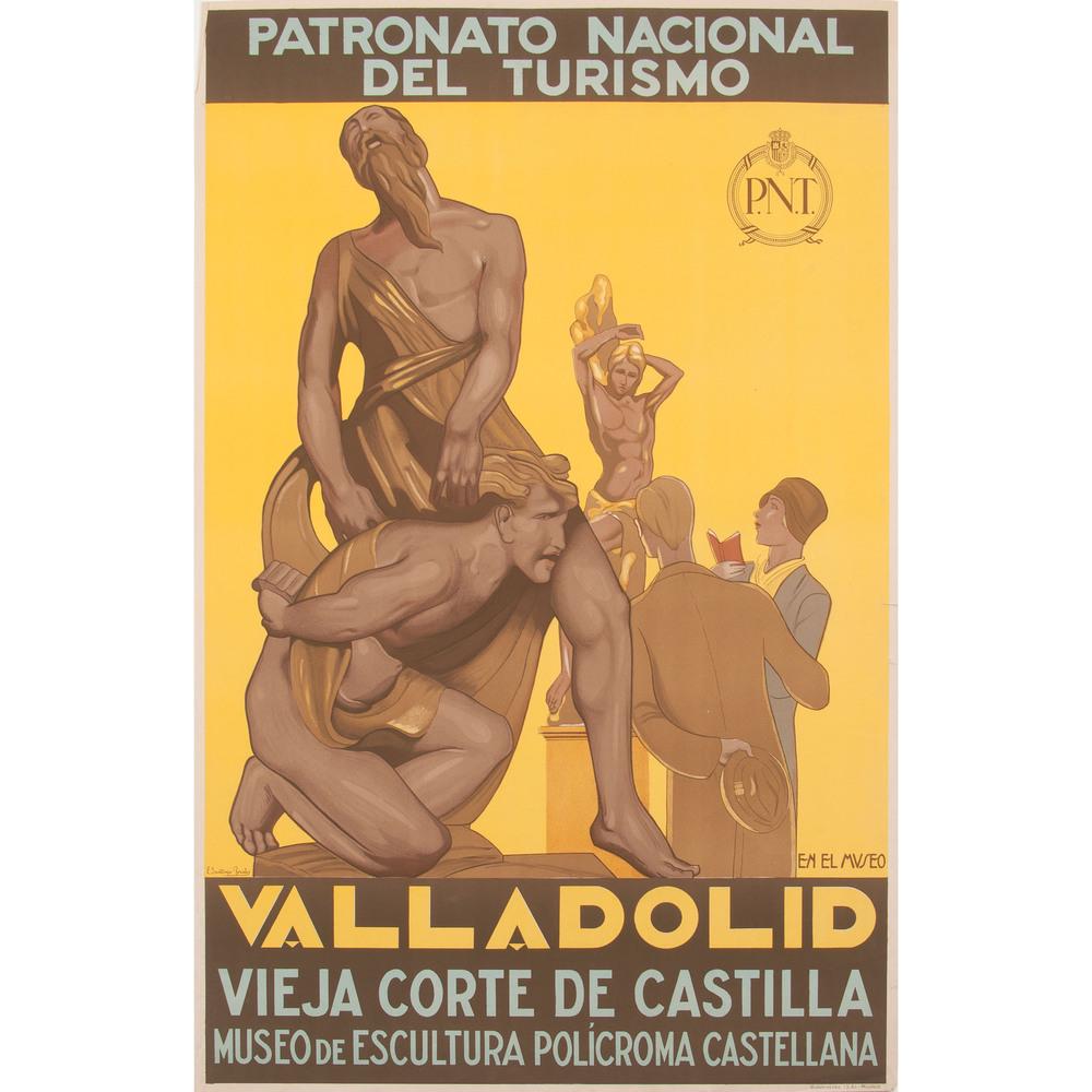 Eduardo Santonja Rosales (Spanish, 1899-1966),: Eduardo Santonja Rosales (Spanish, 1899-1966), Valladolid Posters Two posters: Vieja Corte De Castilla / Museo de Escultura Policroma Castellana; Ancient Court of Castille / Museum of Sculpture circa