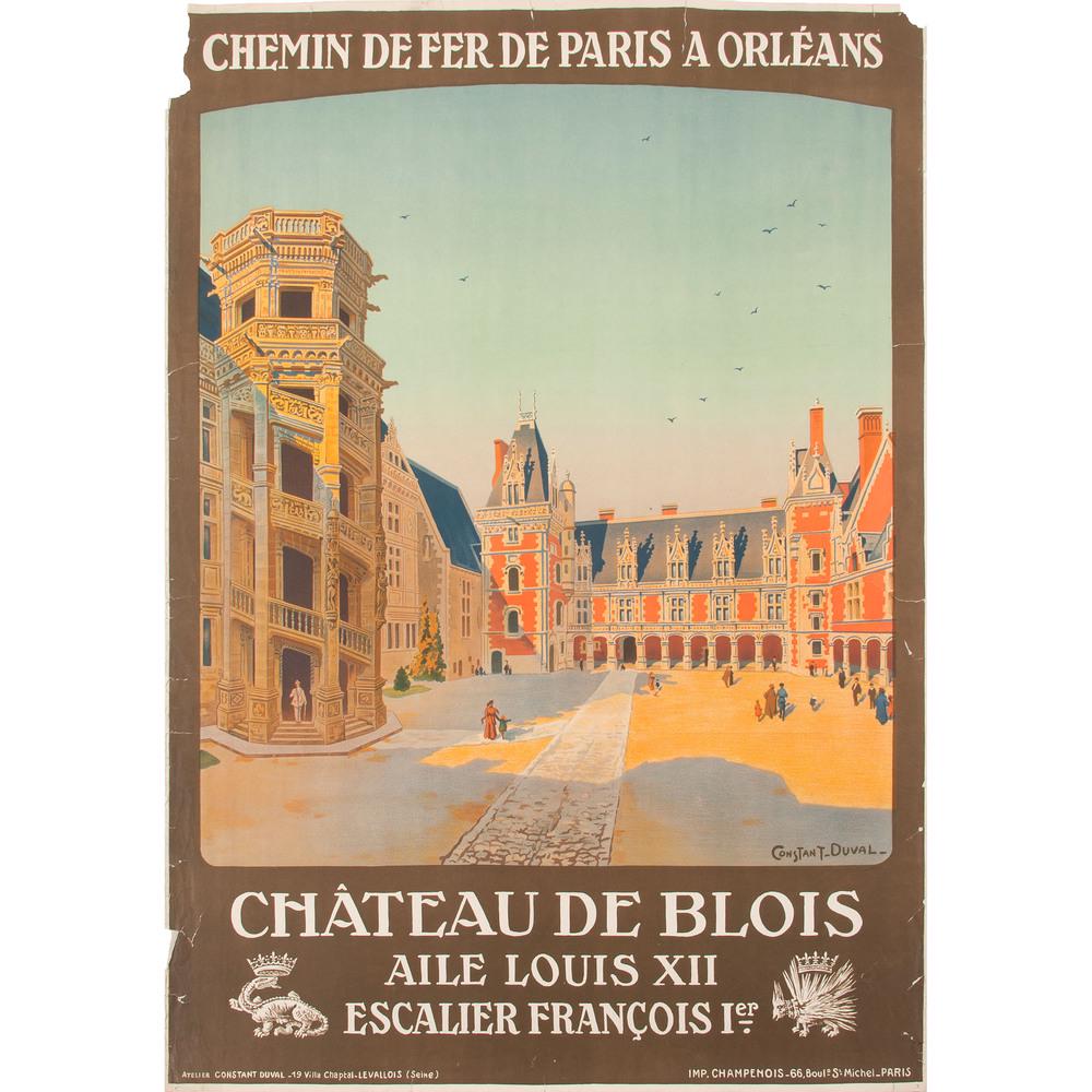 Two French Travel Posters: Two French Travel Posters Two posters, including: ALO (Charles Hallo, (French, 1884-1969)) La Basilique Romane de Vézelay Paris-Lyon-Méditerranée early 20th century artist's monogram printed in ima