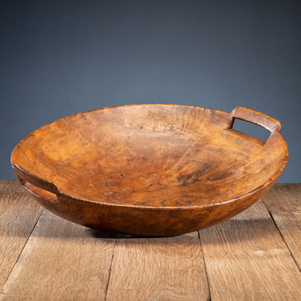 Eastern Woodlands Wood Bowl, From the Collection of: Eastern Woodlands Wood Bowl, From the Collection of Robert Jerich, Illinois maple and with warm patina; wide and flattened form, height 4 in. x diameter 16.25 in. 19th century Provenance: From the C