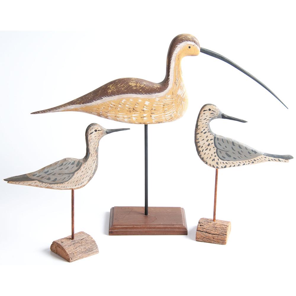 Three Carved and Painted Decorative Shorebirds: American, 19th Century Length of largest 19 inches. Provenance: Property from the Collection of Judith & Gary Gay, Morrow, Ohio
