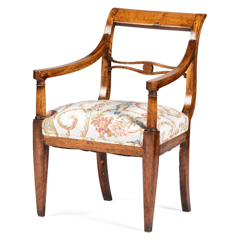 A German Biedermeier Mahogany Side Chair: 19th Century Height 34 x width 22 x depth 26 inches.