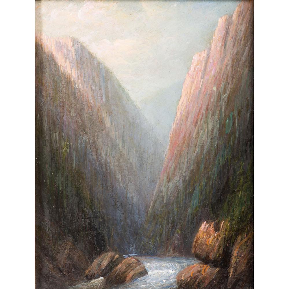 Harvey Joiner (American, 1852-1932): Pass oil on board signed Harvey Joiner lower right sight: 9 1/4 x 7 1/4 inches.