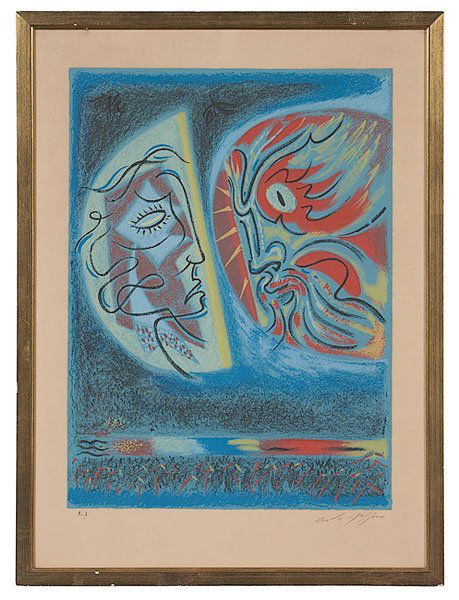 Andre Masson (French, 1896-1987),: Andre Masson (French, 1896-1987), Crepuscule du Matin lithograph in colors signed l.r. 24" x 17.5"