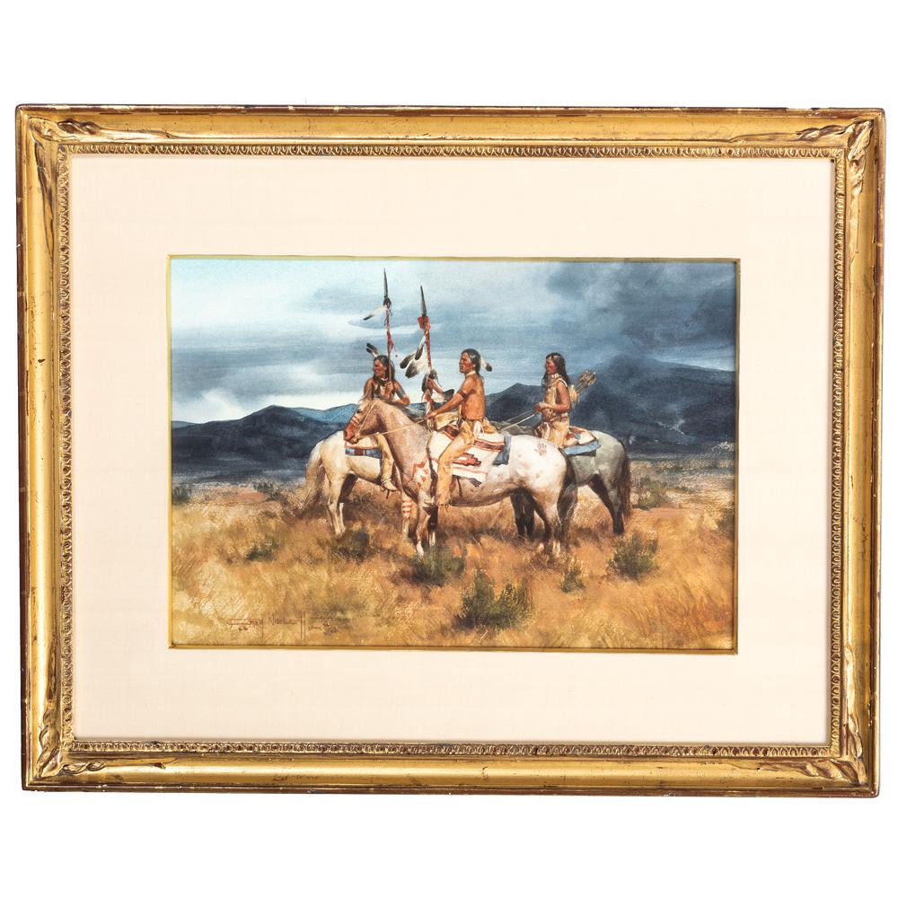 Gary Niblett (American, b. 1943): Gary Niblett (American, b. 1943) A Distant Noise watercolor on paper signed lower left sight: 12 1/2 x 18 1/4 inches.