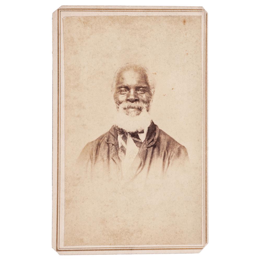 CDV of a Bearded Man, Augusta, Georgia, 1870s: CDV of elderly African American gentleman with white hair and beard, wearing tie. G.J. Gable: Augusta, Georgia, n.d., circa 1870s. Imprint on verso.
