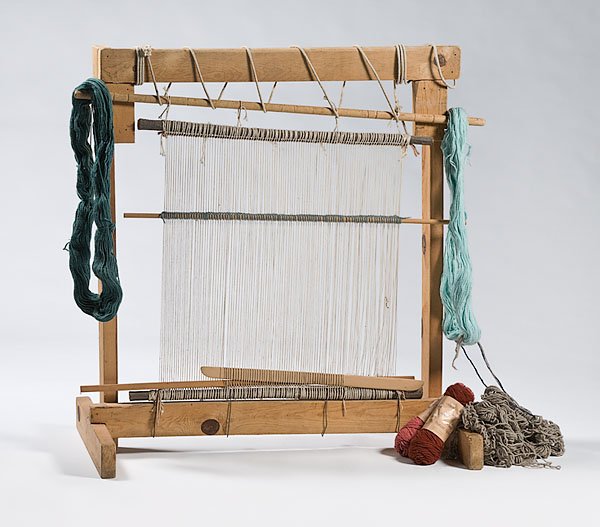 Navajo Upright Traveling Loom Built for Weaver Kal: Navajo Upright Traveling Loom Built for Weaver Kalley Keams Lucero, 1986, when she was the featured weaver at an exhibit "Native Americans of the Southwest: A Living Tradition" from May 5-August 24,