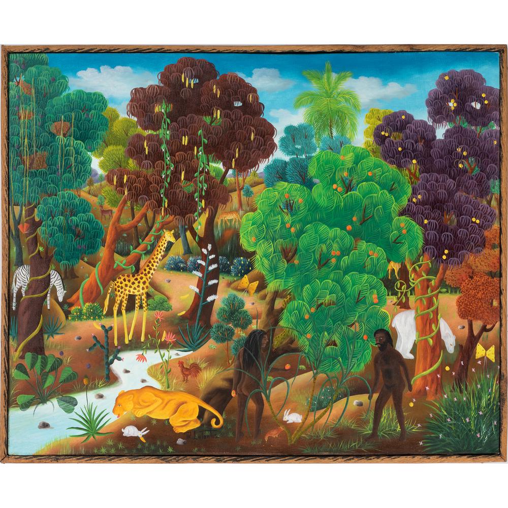 Philton Latortue (Haitian, b. 1944): Adam and Eve oil on canvas signed Ph. LaTortue lower center sight: 19 3/4 x 24 inches. Provenance: From the Collection of Dorothy "Bunny" Whitaker