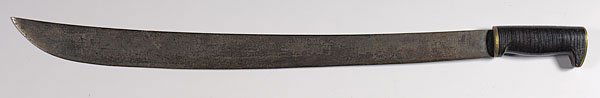 Collins Machete, : Collins Machete, 24" blade, leather handle. Blade marked Collins & Co. Hartford, CT.