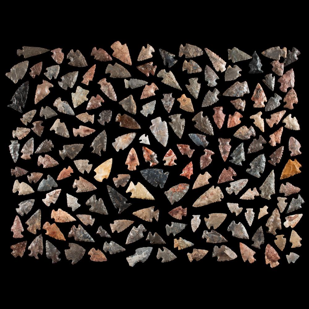 A Frame of Riverton Points, Largest 1-1/2 in.: Late Archaic Period, 4000-1000 B.C. Kentucky and Indiana lot of approximately 165, longest 1-1/2 in. Published: Gerber, Art, The Art Gerber Story, 2007, pg. 110, fig. 0.050