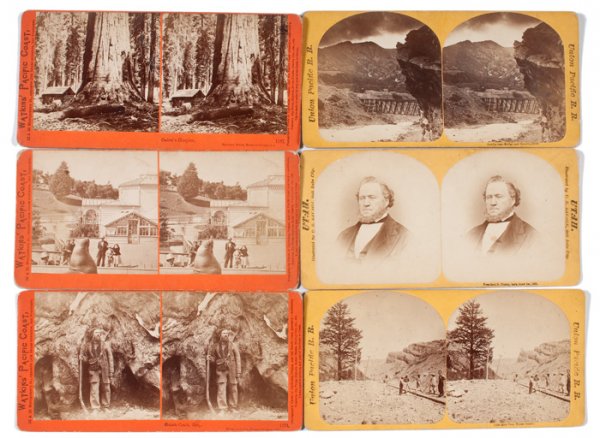 Large Group of Western Stereoviews, : Large Group of Western Stereoviews, lot of 35 views of the Western United States, including the following: 22 by Carleton Watkins from his series Watkins' Pacific Coast, primarily scenic views of Yo