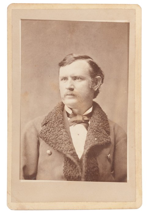 Thomas B. Weir Cabinet Photograph, : Thomas B. Weir Cabinet Photograph, an anonymous, uncommon pose of Captain Thomas B. Weir, who served with the 7th Cavalry Regiment, commander of Company D, which he led during the Battle of the Litt