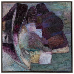 Angel Ponce de Leon (Spanish, B. 1925): Le Chapeau, 1963 oil on canvas signed Angel Ponce de Leon, titled and dated on verso 24 x 24 1/8 inches.