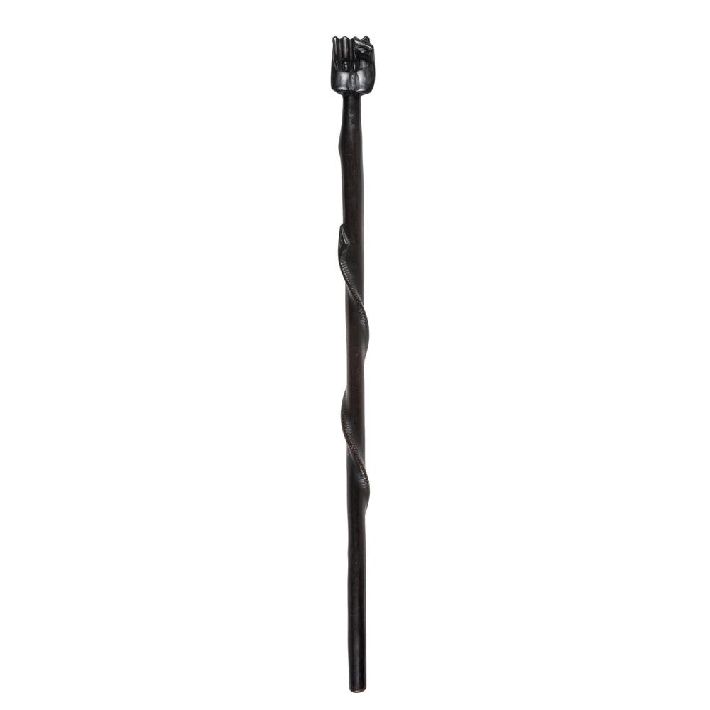 [BLACK PANTHERS]. Black Power, Black Panther Carved: [BLACK PANTHERS]. Black Power, Black Panther Carved Rally Stick, n.p, ca 1965. 37 1/4 in. hand-carved, hard wood walking stick or "rally stick," painted flat black and featuring a raised 19 in. snake 