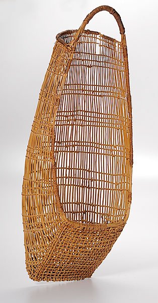 Hupa Basketry Cradle : Hupa Basketry Cradle traditional open weave cradle, length 29" x width 11.5". early - mid 20th century