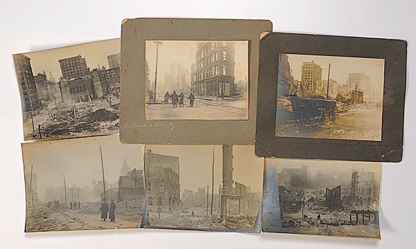 Fourteen 1904 Baltimore Fire Photographs : Fourteen 1904 Baltimore Fire Photographs all between 6.5" x 8.5" and 7.5" x 9.5" silver gelatin and silver prints, most showing still smoldering ruins, 4 mounted on period card stock, some with sold