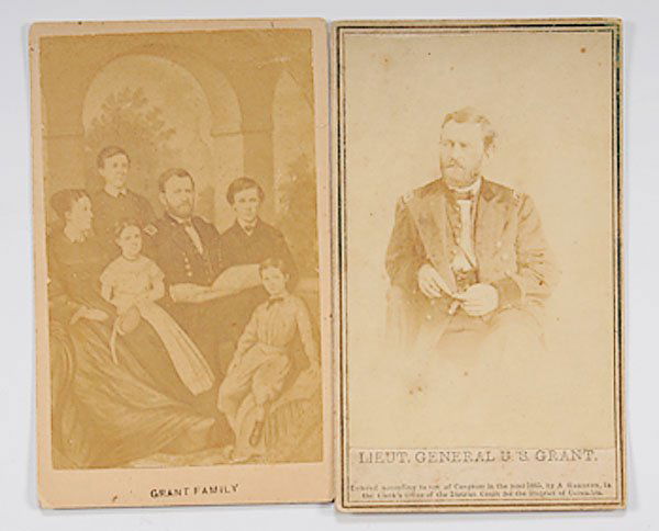 Alexander Gardner CDV of U.S. Grant, Plus, : Alexander Gardner CDV of U.S. Grant, Plus, lot of 2, including CDV of U.S. Grant, his wife Julia, and four children, Frederick, Ulysses, Nellie, and Jesse, with Grant Family printed below the image.