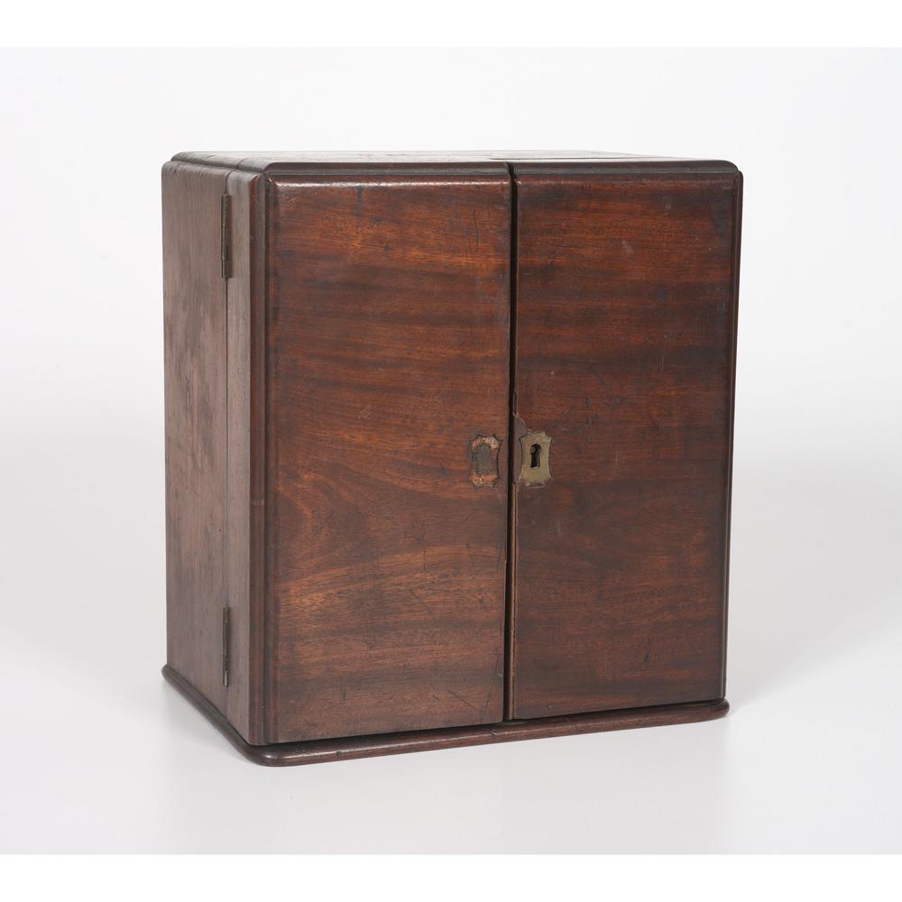 A George III Mahogany Apothecary Chest: A George III Mahogany Apothecary Chest Circa 1800 Height 11 x width 9 3/4 x depth 7 inches.