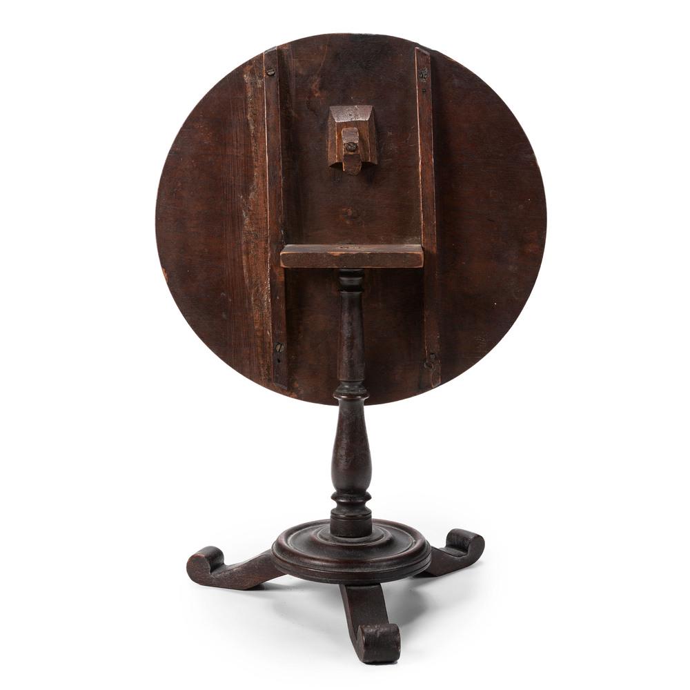 A Miniature Tilt-Top Tea Table in Mahogany: A Miniature Tilt-Top Tea Table in Mahogany 19th Century Height 8 1/2 x diameter 8 3/4 inches. Property of the late Karen Tosterud, Bellaire, Michigan We are pleased to offer the collection of Karen Re