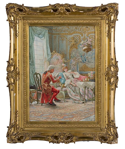 Afternoon Reading by Roberto Raimondi (Italian, 1877: Afternoon Reading by Roberto Raimondi (Italian, 1877-1961), watercolor on paper, signed and with Roma, lower left; 22 x 15 in.