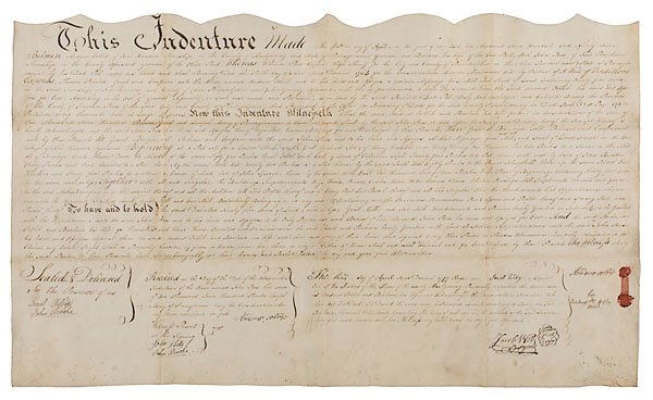 Potts Town, Pennsylvania Land Deed: Potts Town, Pennsylvania Land Deed Signed by John Dickinson and Timothy Matlack, Plus. Lot of 2, including 1778 land deed for Potts Town, PA and a 1797 land deed for Hanover Township, Montgomery Count