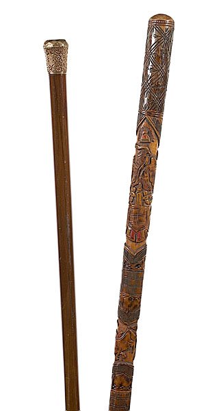 Confederate Ship Captain, C.J.Relyea Engraved Cane