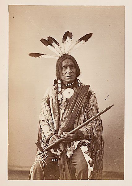 Alexander Gardner Photograph of Red Lodge: Alexander Gardner Photograph of Red Lodge, Cut Head Dakota. Albumen portrait 5 x 7.5 in. on mount 7 x 11 in. in window mat. Marked in the negative, 290. Taken Sept. 20, 1872. Red Lodge, also known as