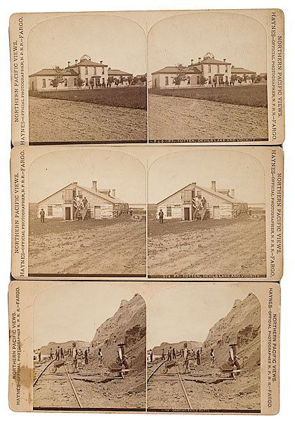 F.J. Haynes Stereoviews Including Ft. Totten, ND: F.J. Haynes Stereoviews Including Ft. Totten, North Dakota. Lot of 7 stereoviews from F.J. Haynes Northern Pacific Views Series, including the following: two rare views of Ft. Totten, Devils Lake and